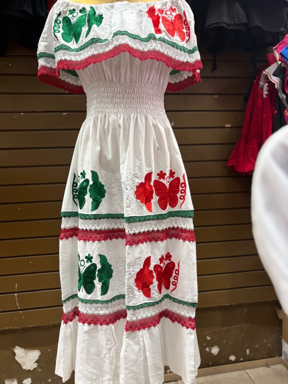 Mexican Embroidered Off-Shoulder Dress/ vestido Mexicano Bordado